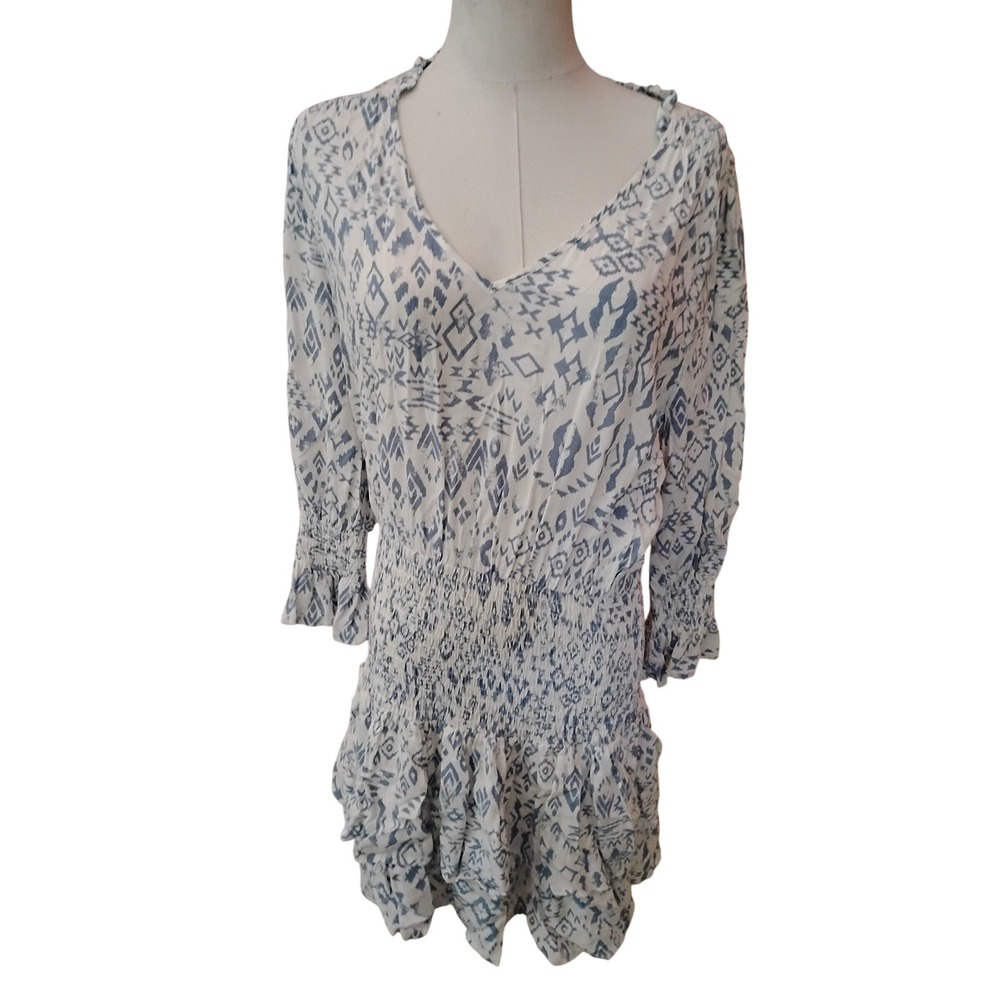 Blue B Baby Blue Floral Multi Tier Ruffle Dress Size Medium NWT